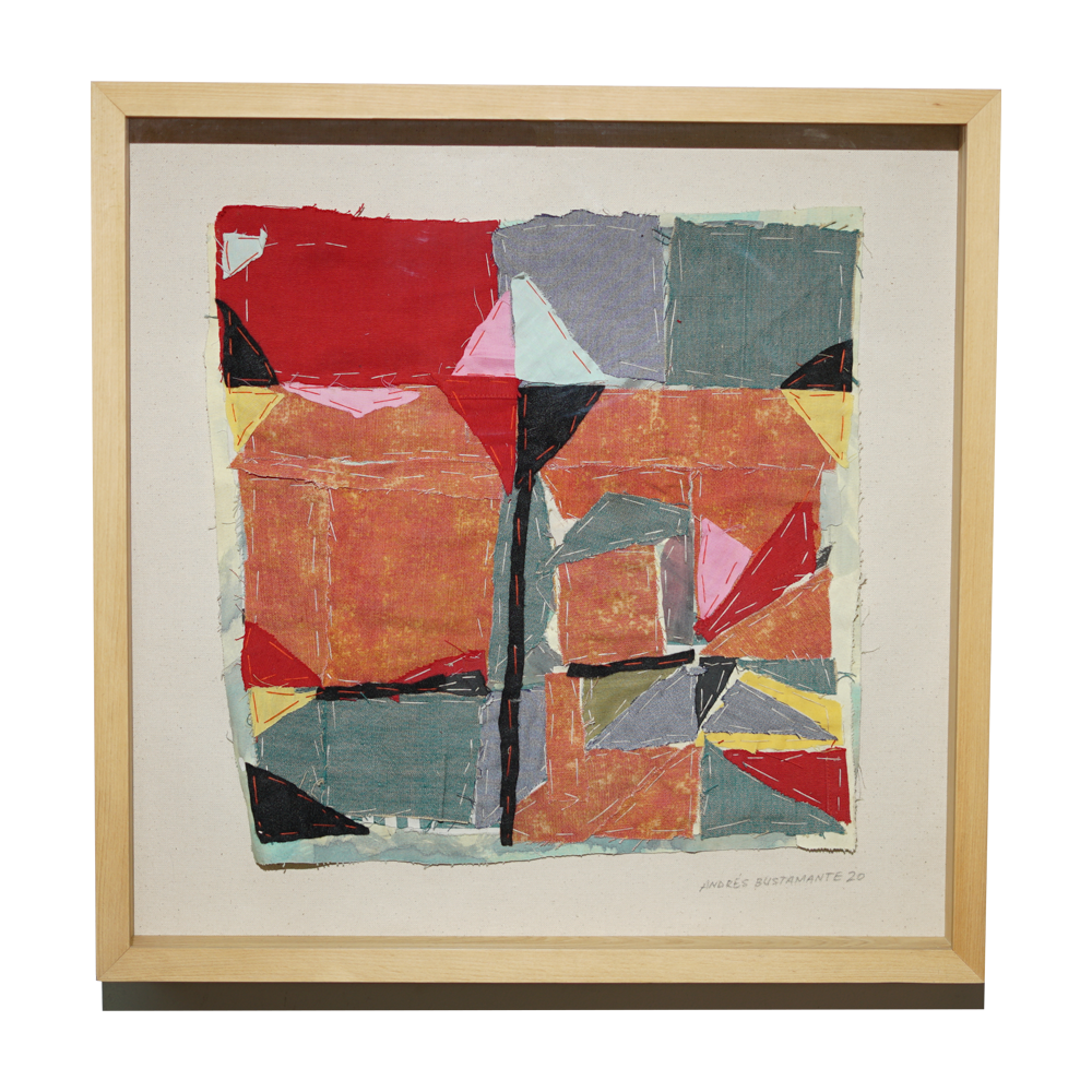 Cuadro collage textil enmarcado 01