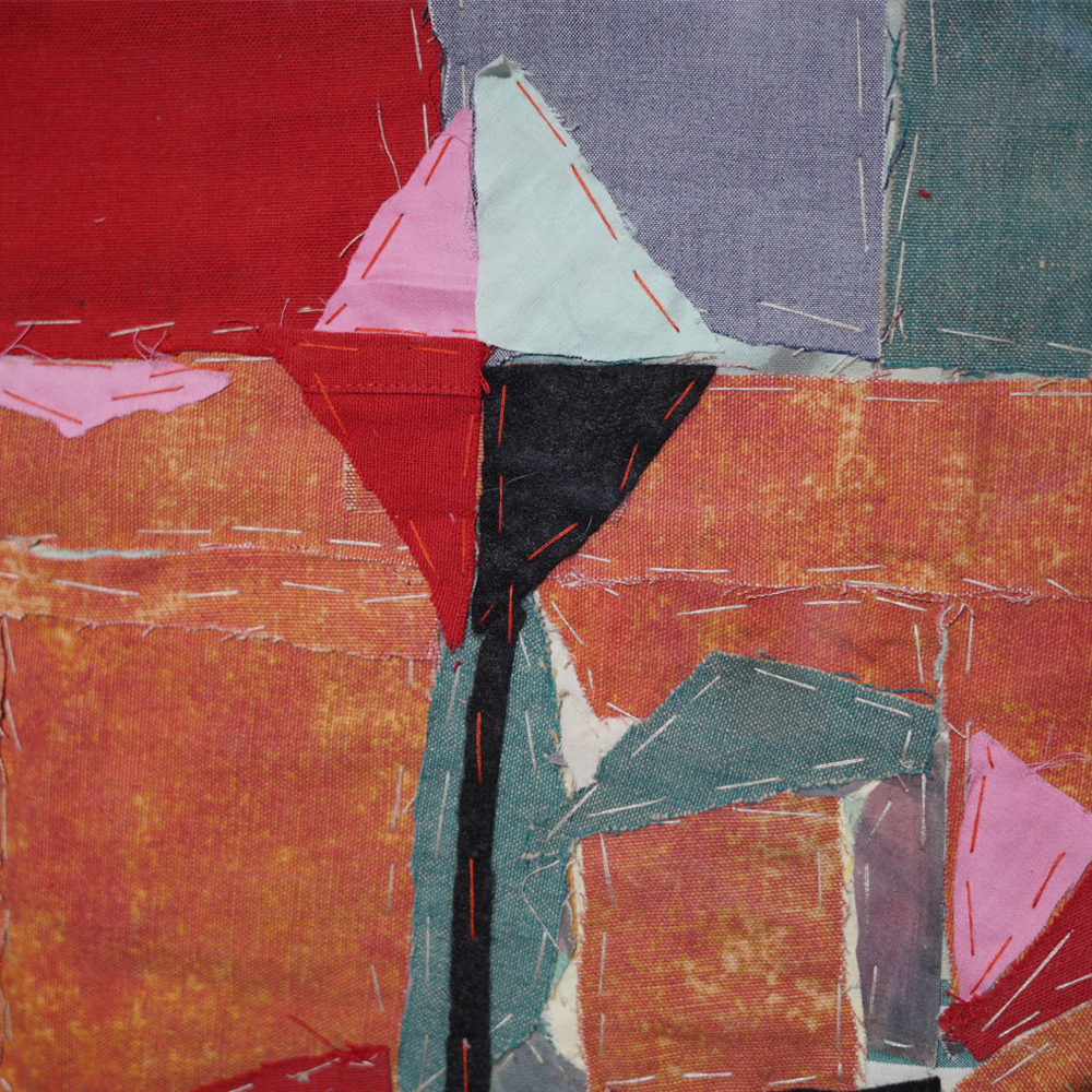 Cuadro collage textil enmarcado 01