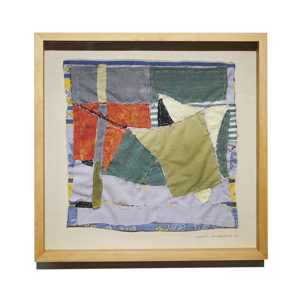 Cuadro collage textil enmarcado 02