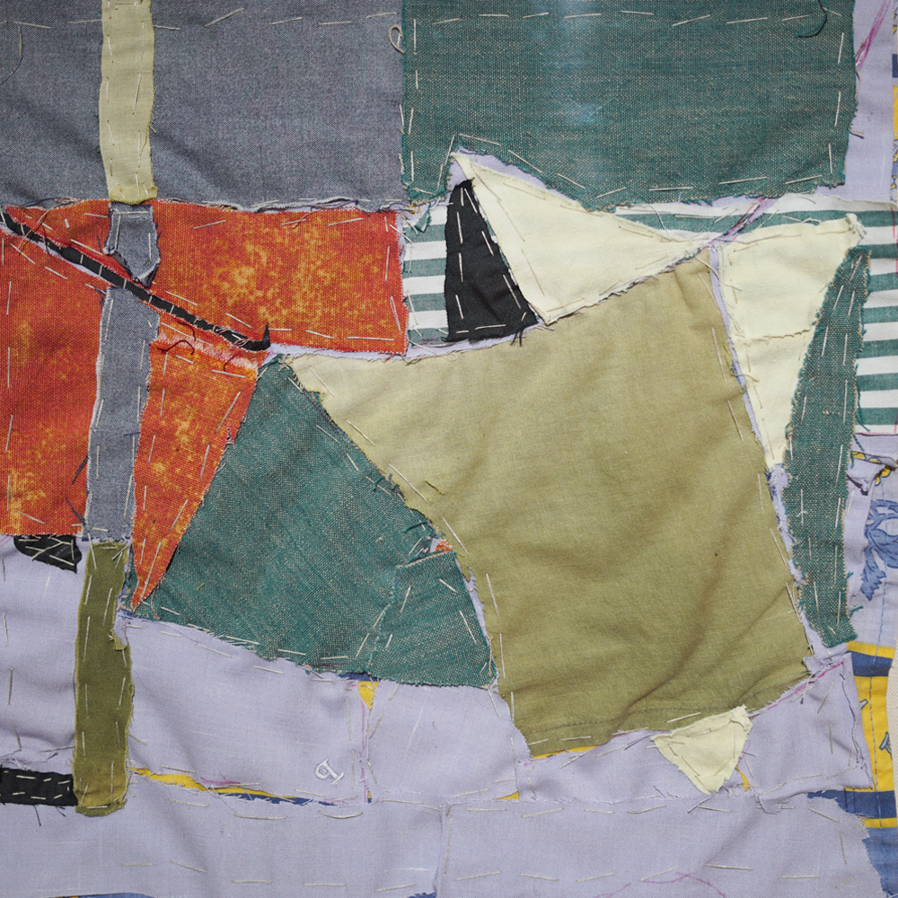 Cuadro collage textil enmarcado 02