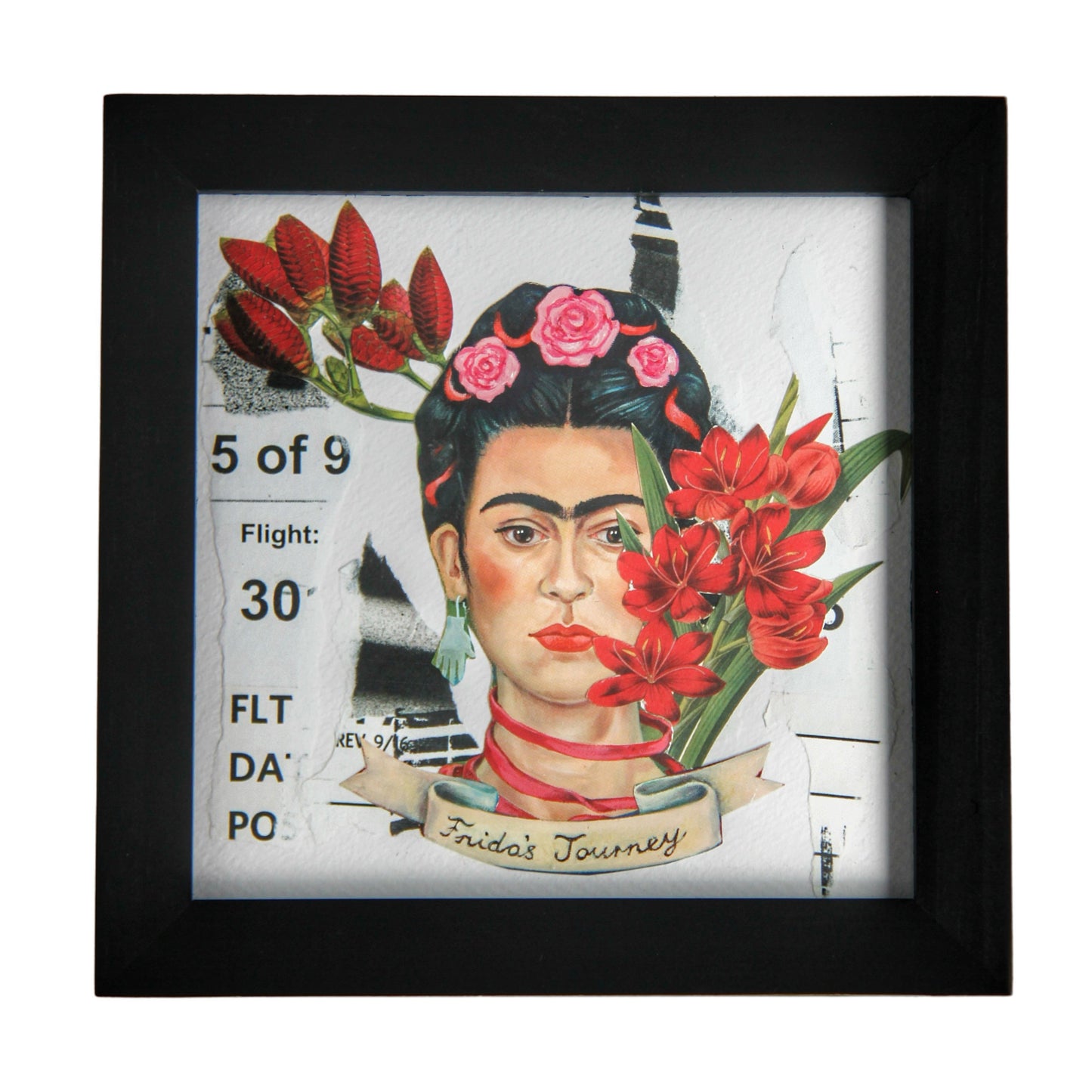 Cuadro collage análogo Frida, por Clau Collage