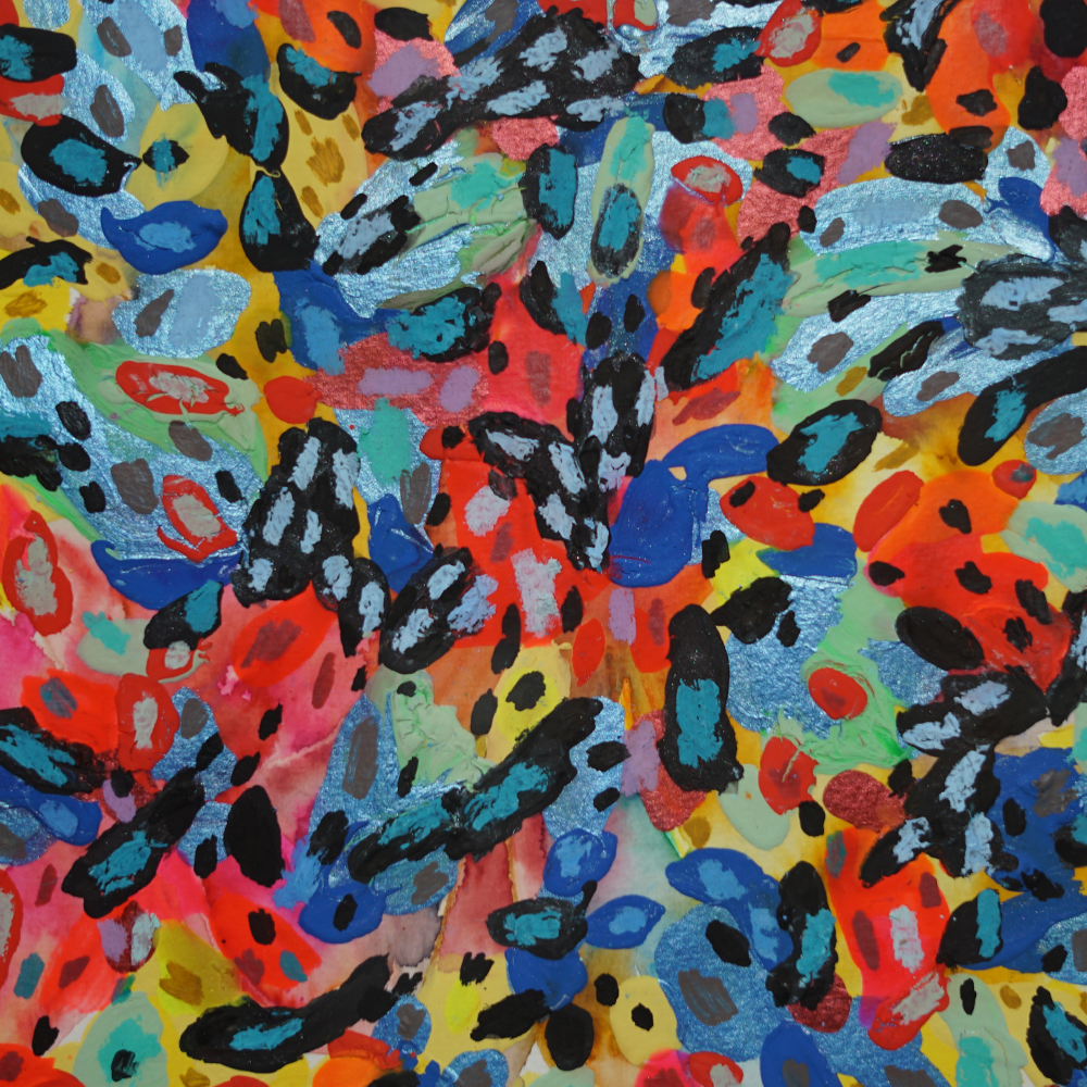 Pintura acrilica explosión floral Karina Oliva