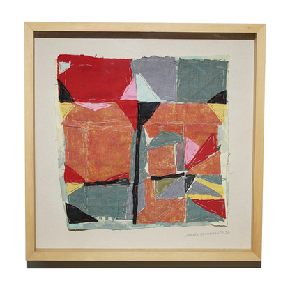 Cuadro collage textil enmarcado 01